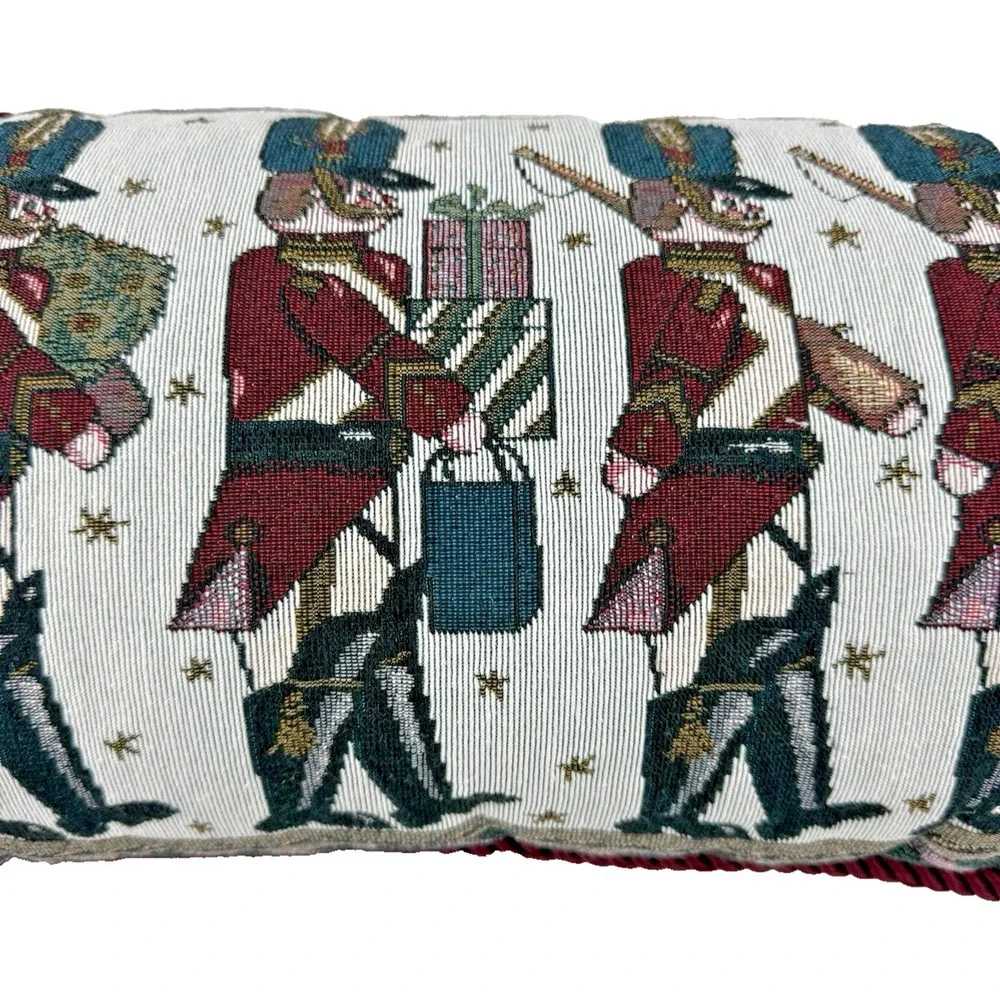 Vintage Newport Tapestry Christmas Toy Soldier Throw Pillows 22